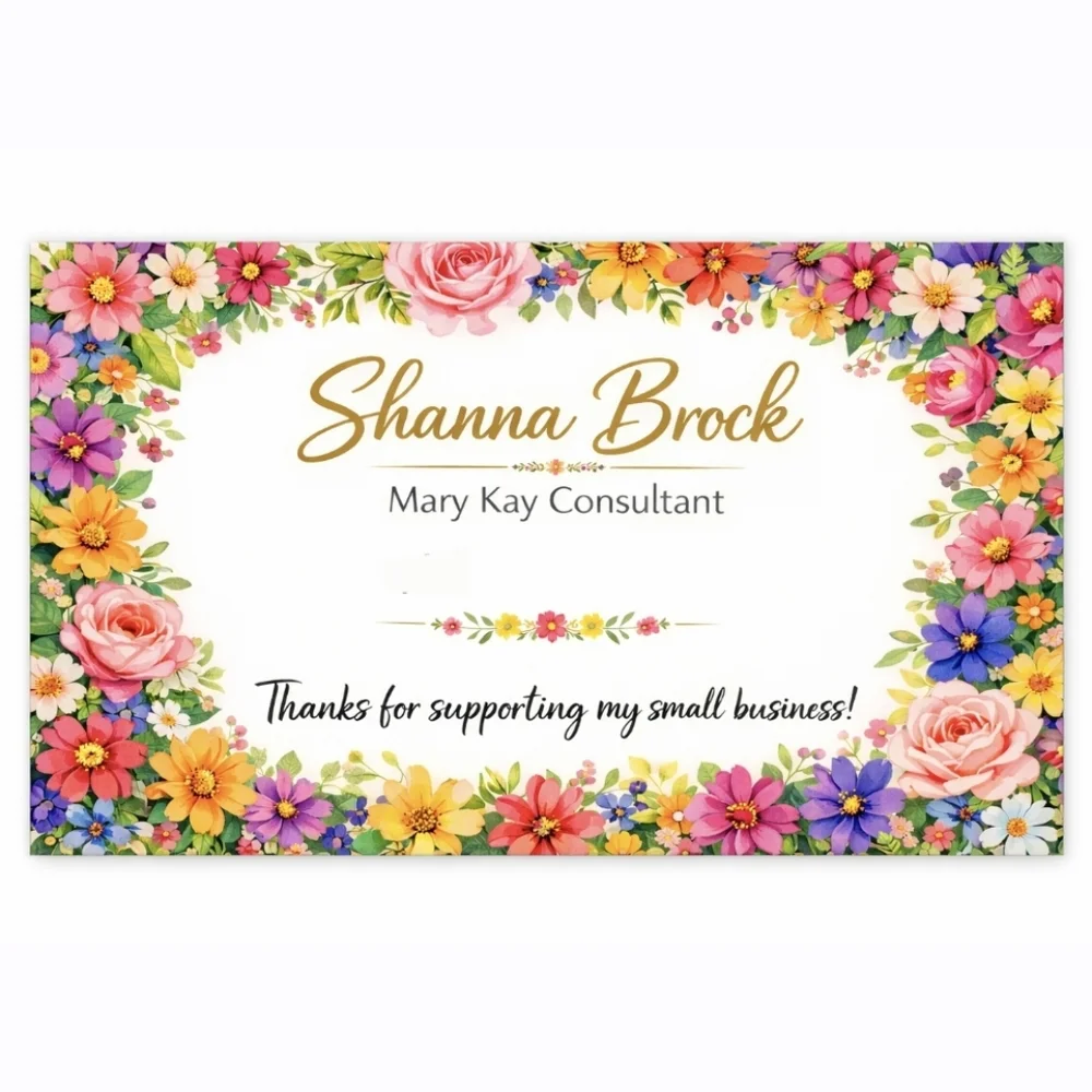 @shannabrock Hand Crafted Business Thank you Cards 50 pack Multi- Florals